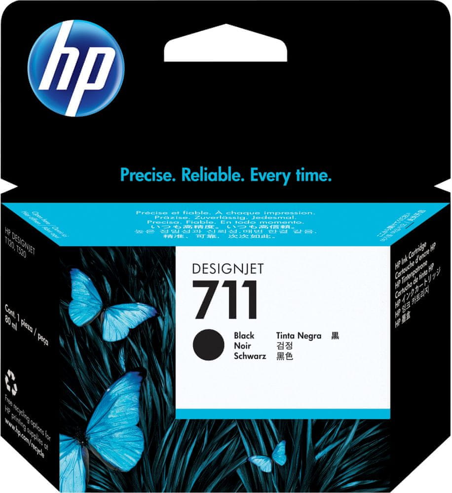 HP 711 čierna - originálna náplň (CZ133A)